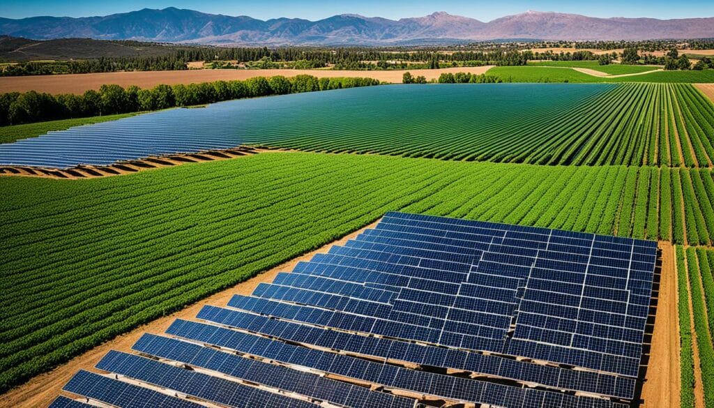 shading crops with solar panels